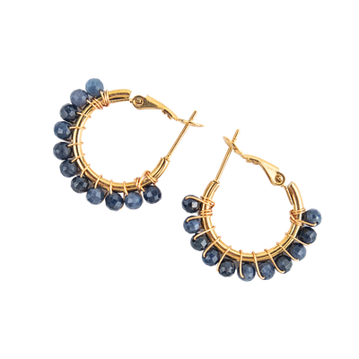 Sapphire Crystal Hoop Earrings