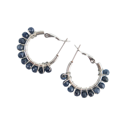 Sapphire Crystal Hoop Earrings