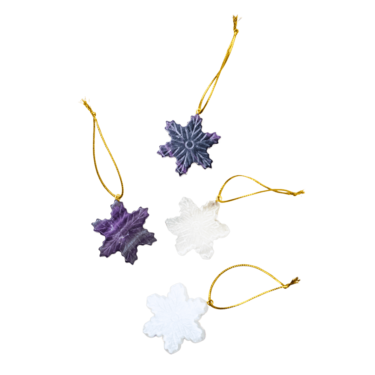 Set of 4 Crystal Snowflake Ornaments