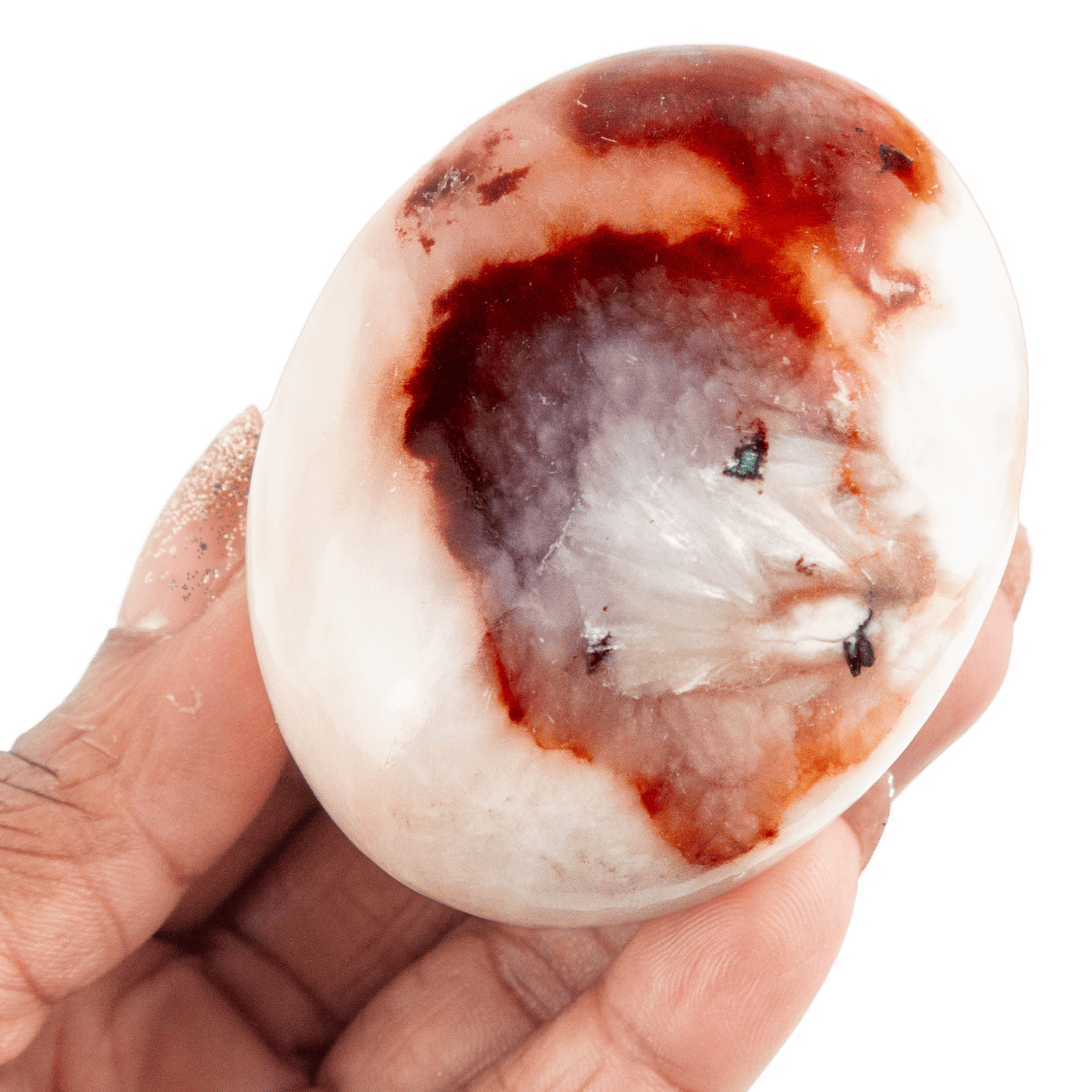 Stilbite with Red Heulandite Touchstone