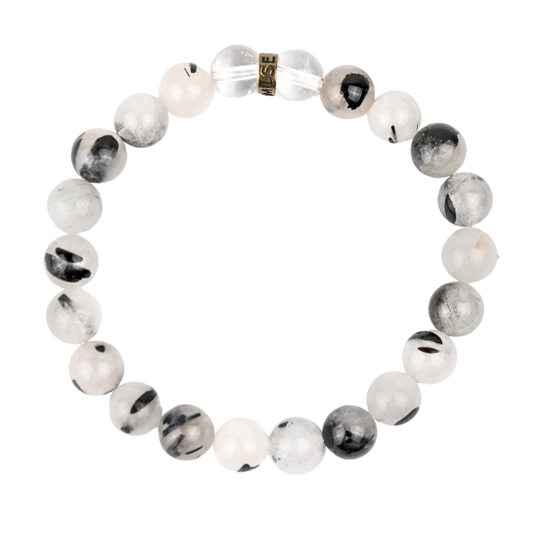 Tourmalinated Quartz Crystal Bracelet, Shop Tourmalinated Quartz