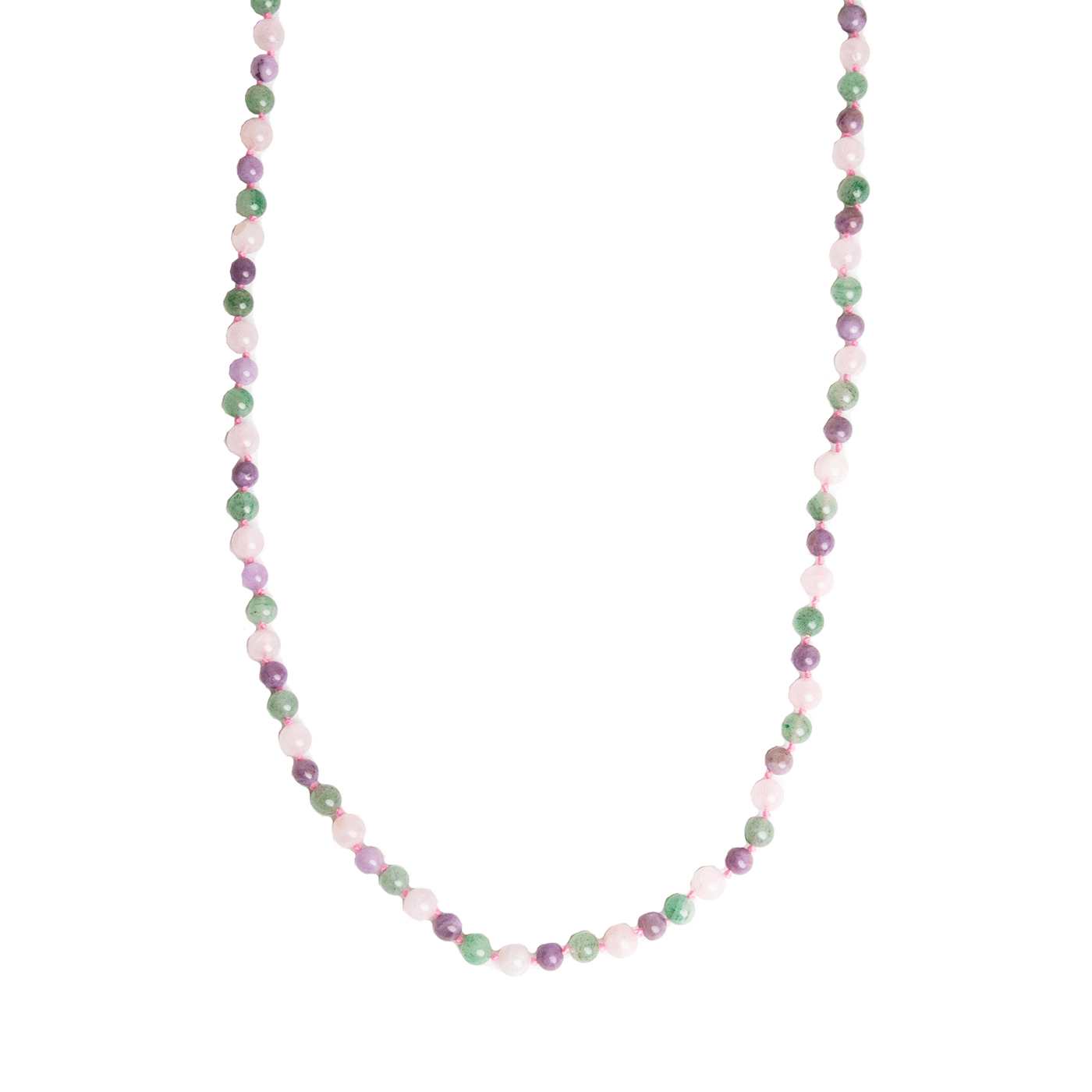 Rose Quartz, Amethyst, Aventurine Beaded Necklace