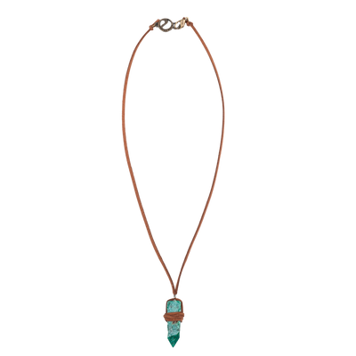 Turquoise Crystal Point Necklace