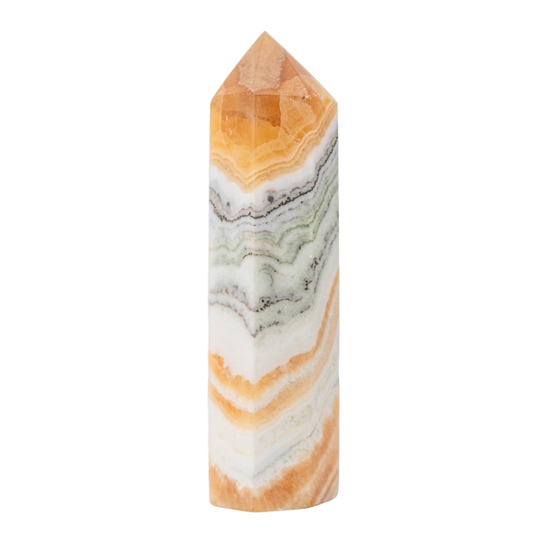 Yellow Banded Calcite Point