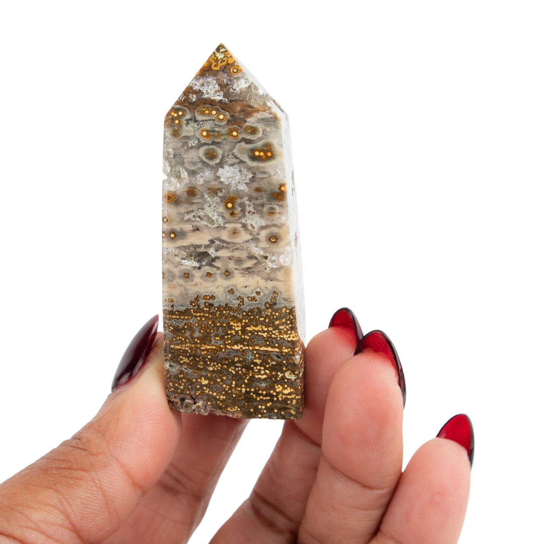 オンシャンジャスパー Yellow Ocean Jasper Point, Shop Jasper Crystals at Energy Muse