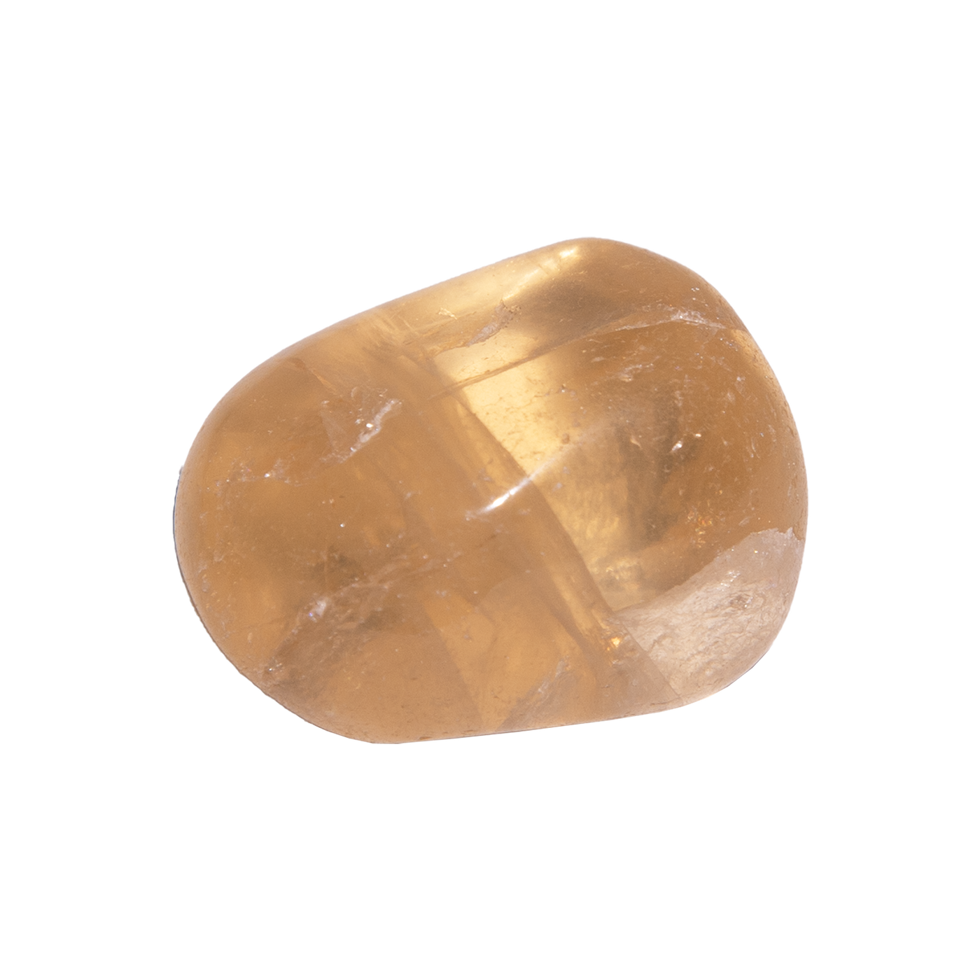 Product view of honey-yellow lemon topaz polished stone by Energy Muse