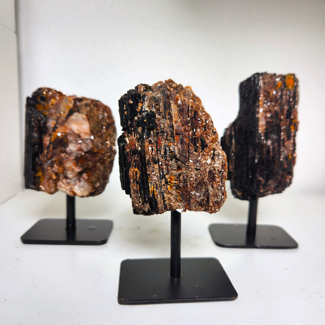 Black Tourmaline & Mica on a Stand