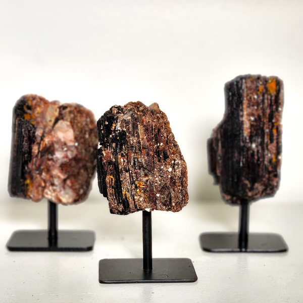 Black Tourmaline & Mica on a Stand