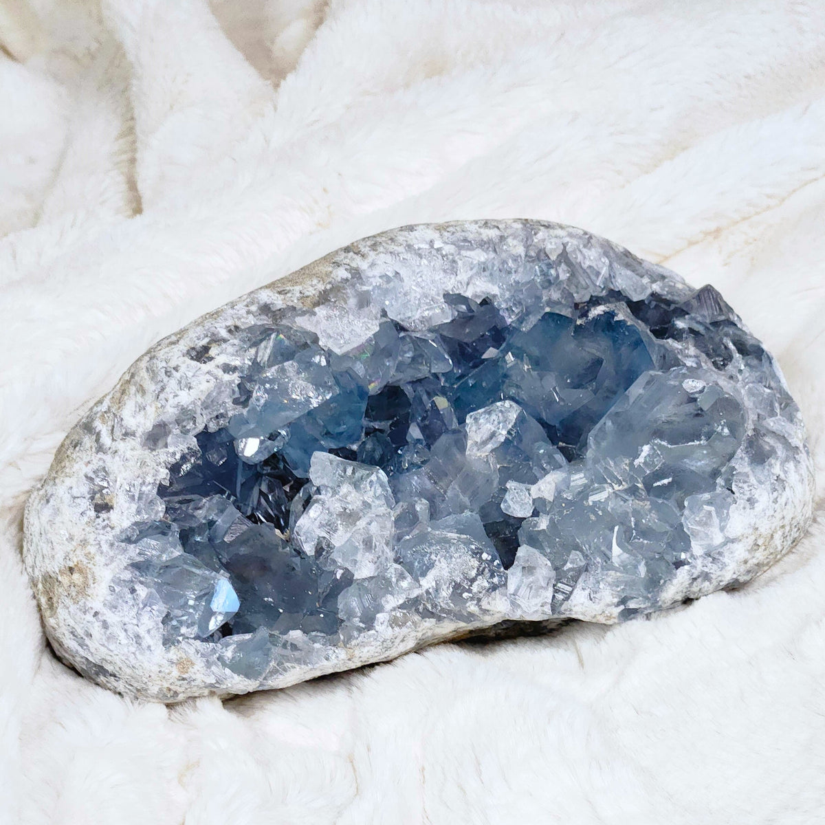 One-of-a-Kind Celestite Freeform Crystal • A