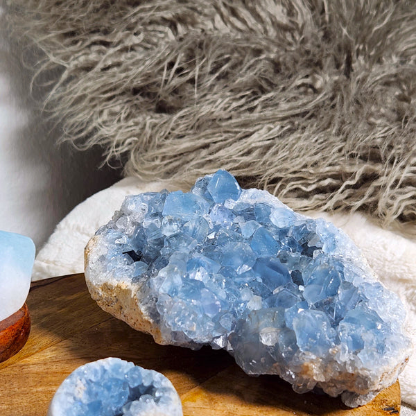One-of-a-Kind Celestite Freeform Crystal • B