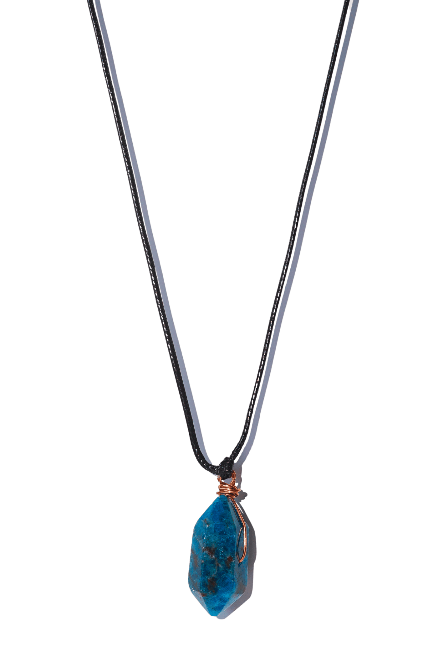 Genuine blue Apatite crystal necklace by Energy Muse
