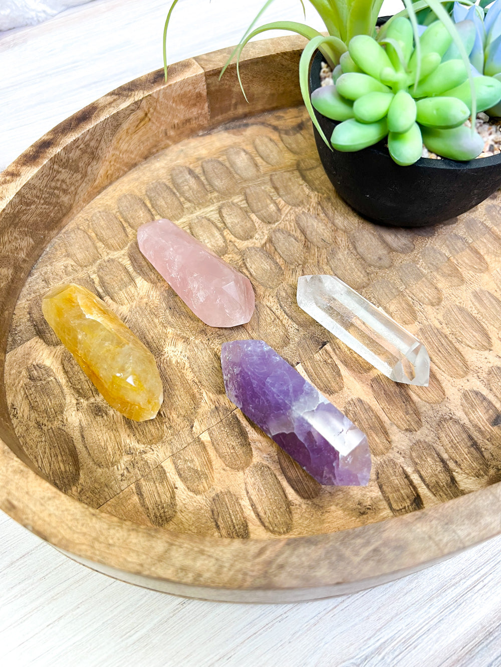 all four genuine crystal double terminated crystal wands by Energy Muse 