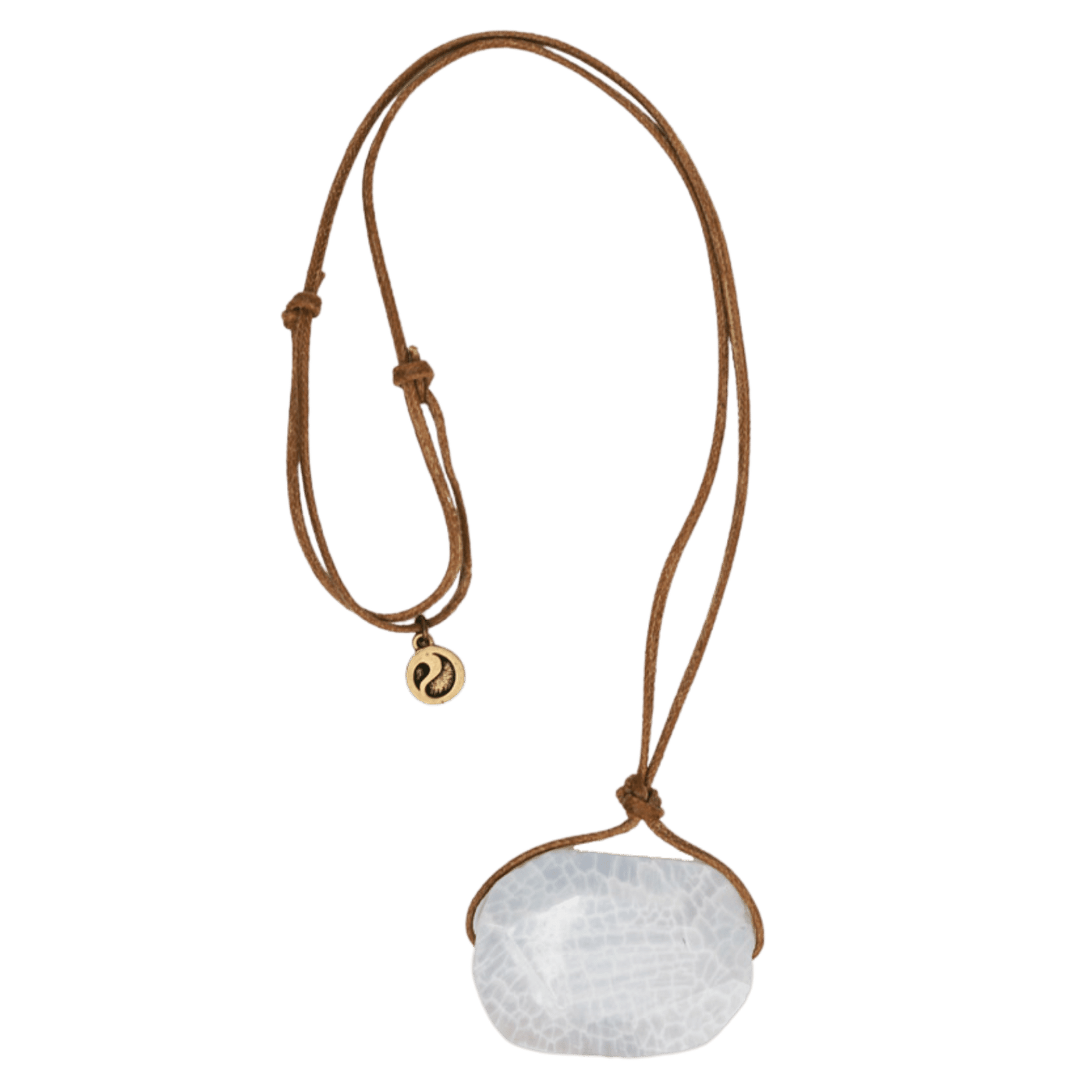  white agate pendant adjustable necklace by energy muse