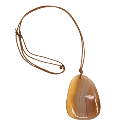 Agate Pendant Adjustable Necklace