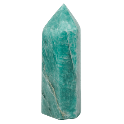 alternate view of natural Amazonite crystal pillar point by Energy Muse