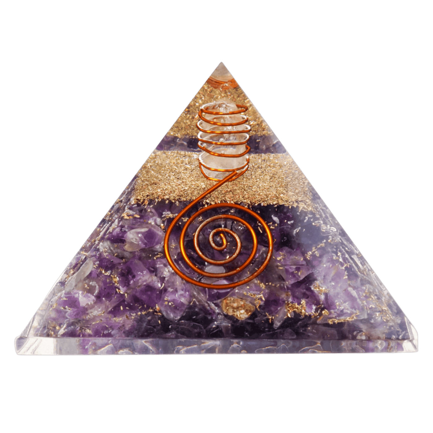 Amethyst Orgone with Clear Quartz Point Pyramid