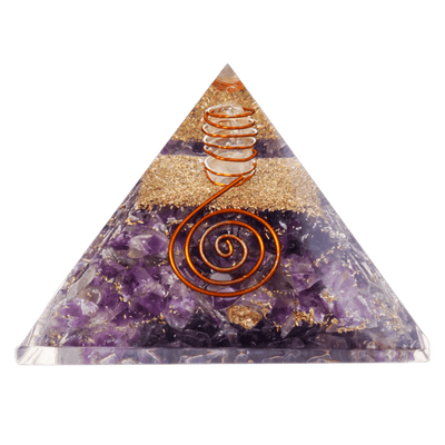 Amethyst Orgone with Clear Quartz Point Pyramid