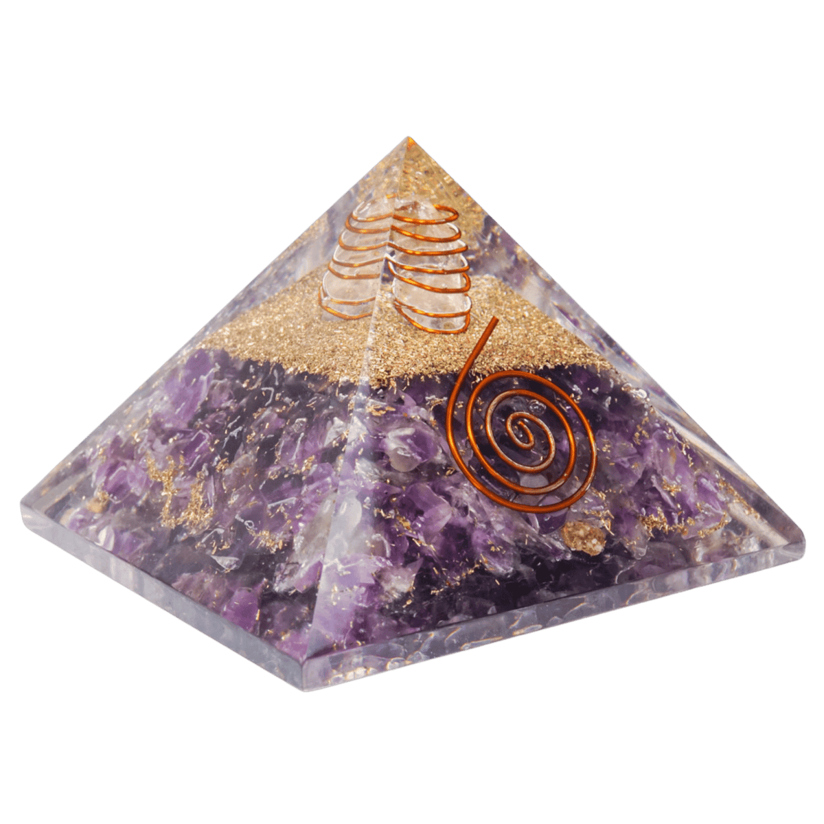 Amethyst Orgone with Clear Quartz Point Pyramid