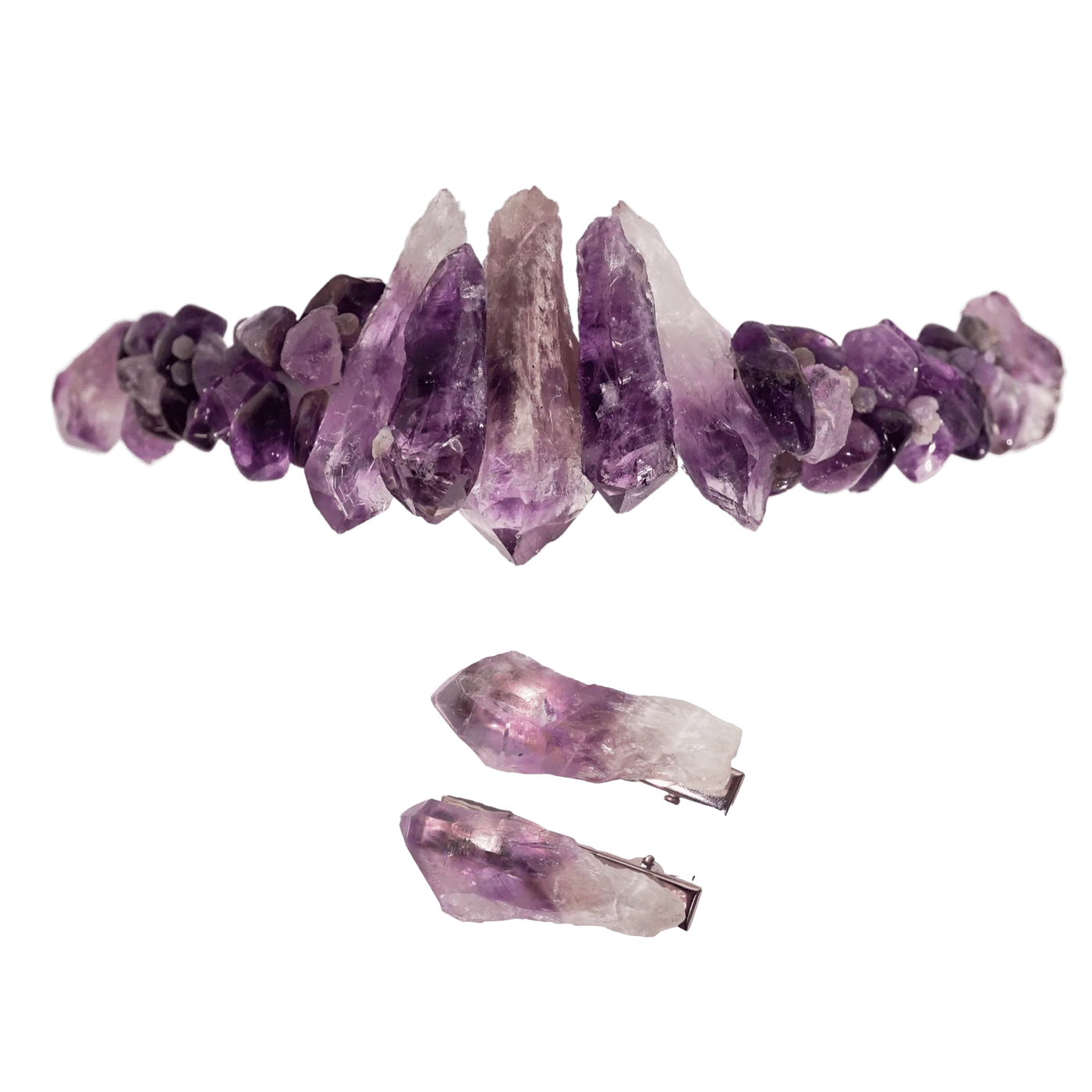 Amethyst Crystal Crown with clips