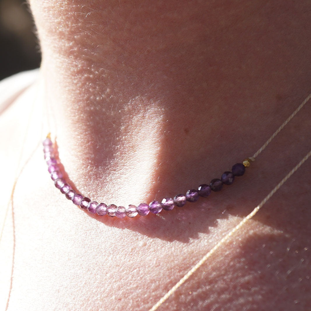 Amethyst Seed Bead Necklace