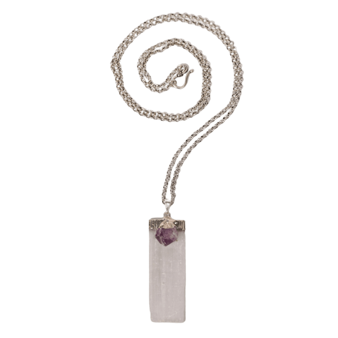 Amethyst + Selenite Pendant Necklace