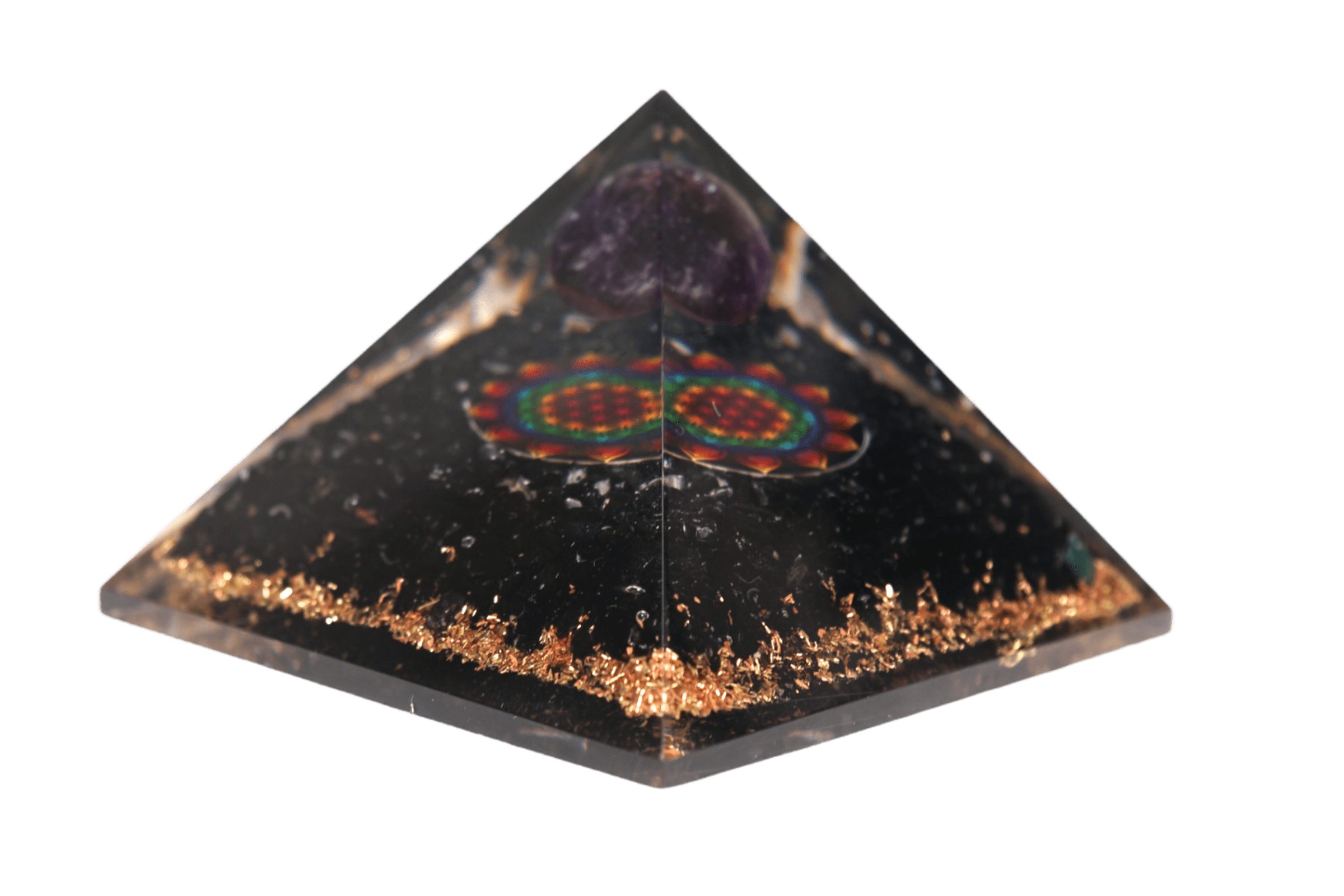 Orgone Tourmaline with Amethyst Sphere Pyramid | Shop Orgone Tools at ...