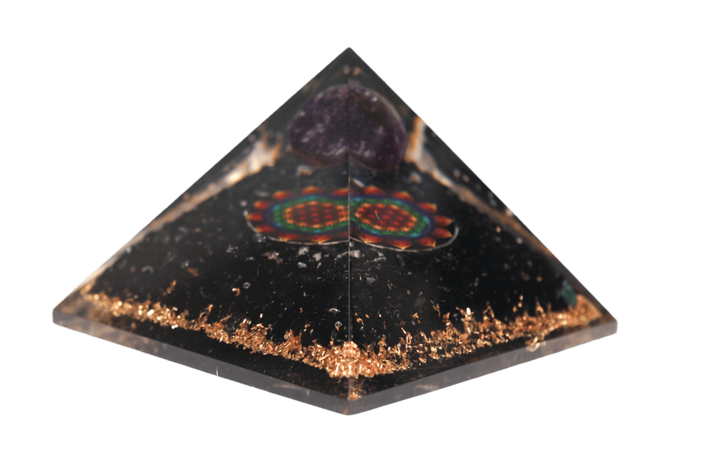 Orgone Black Tourmaline with Amethyst Sphere Pyramid