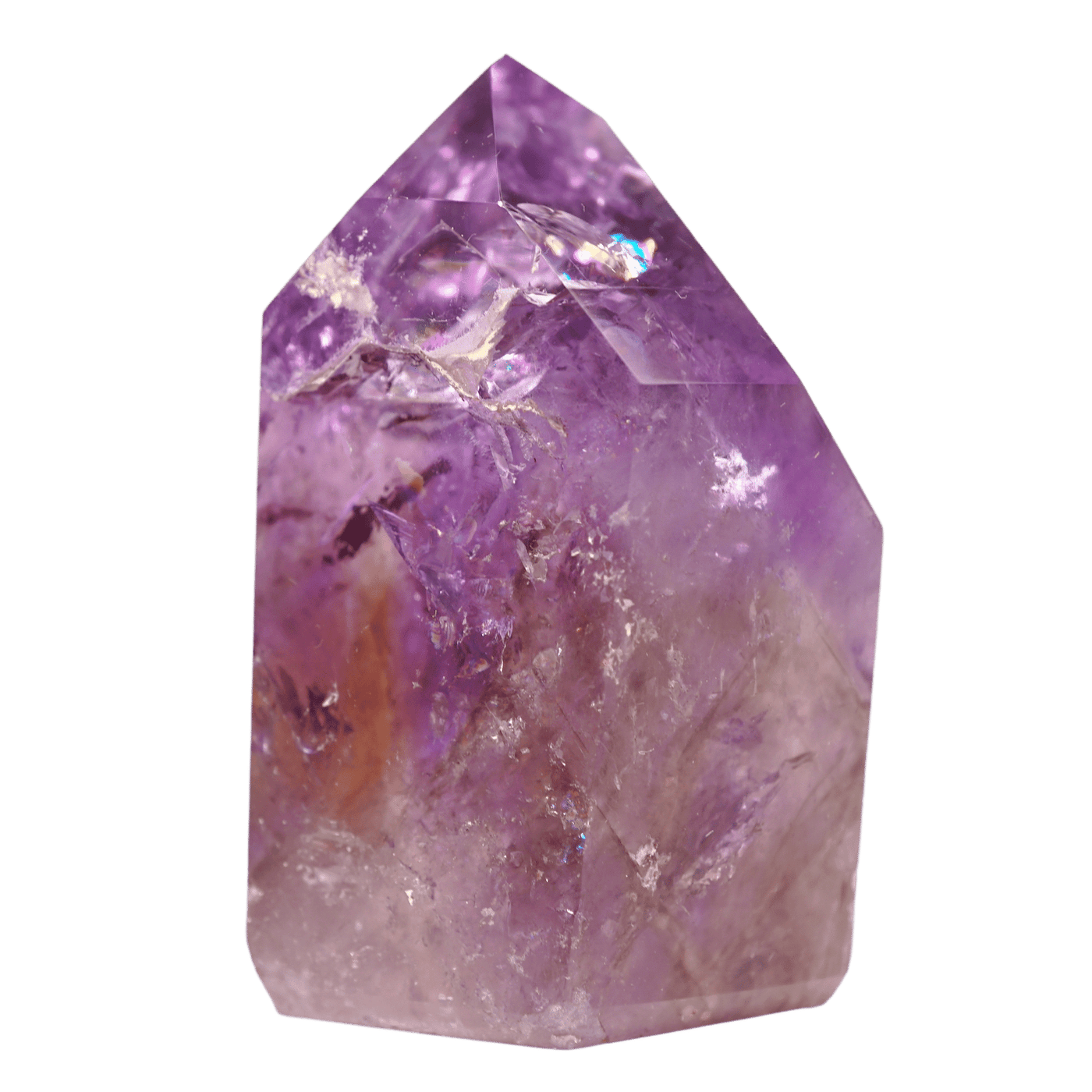 side view of Tucson Find Ametrine Freeform Point by Energy Muse
