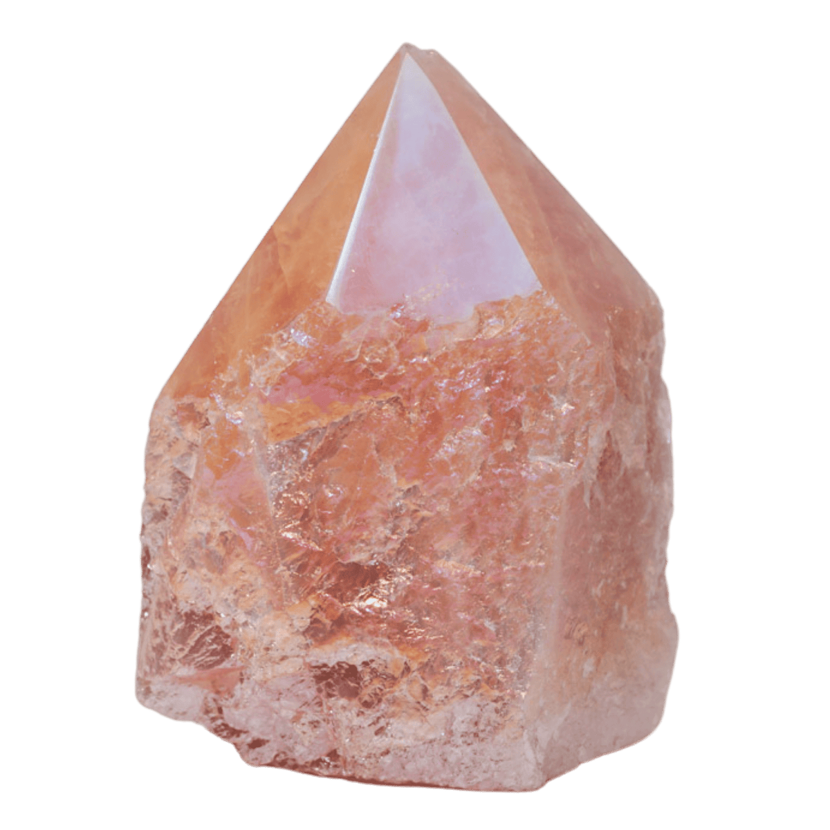 Aura Rose Quartz Half-Polished Point
