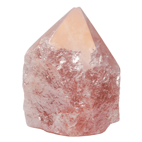 Aura Rose Quartz Half-Polished Point