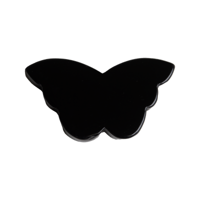 front view of genuine Black Onyx butterfly crystal carving by Energy Muse