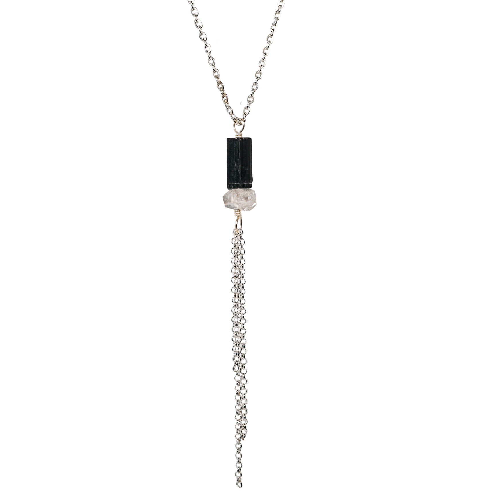 Black Tourmaline & Herkimer Diamond Necklace | Shop Crystal Jewelry at ...