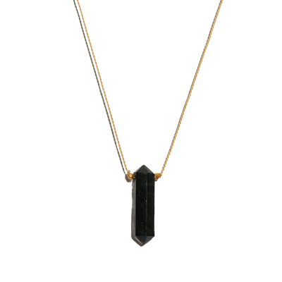 Black Tourmaline Double Point Necklace