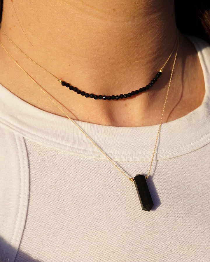 Black Tourmaline Double Point Necklace | Shop Jewelry at Energy Muse