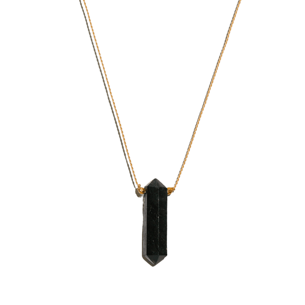 Energy Gem Necklace ブラック Black Tourmaline Double Point Necklace | Shop Jewelry at Energy Muse