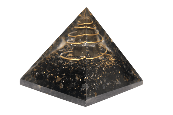 Orgone Black Tourmaline with Pyrite Point Pyramid