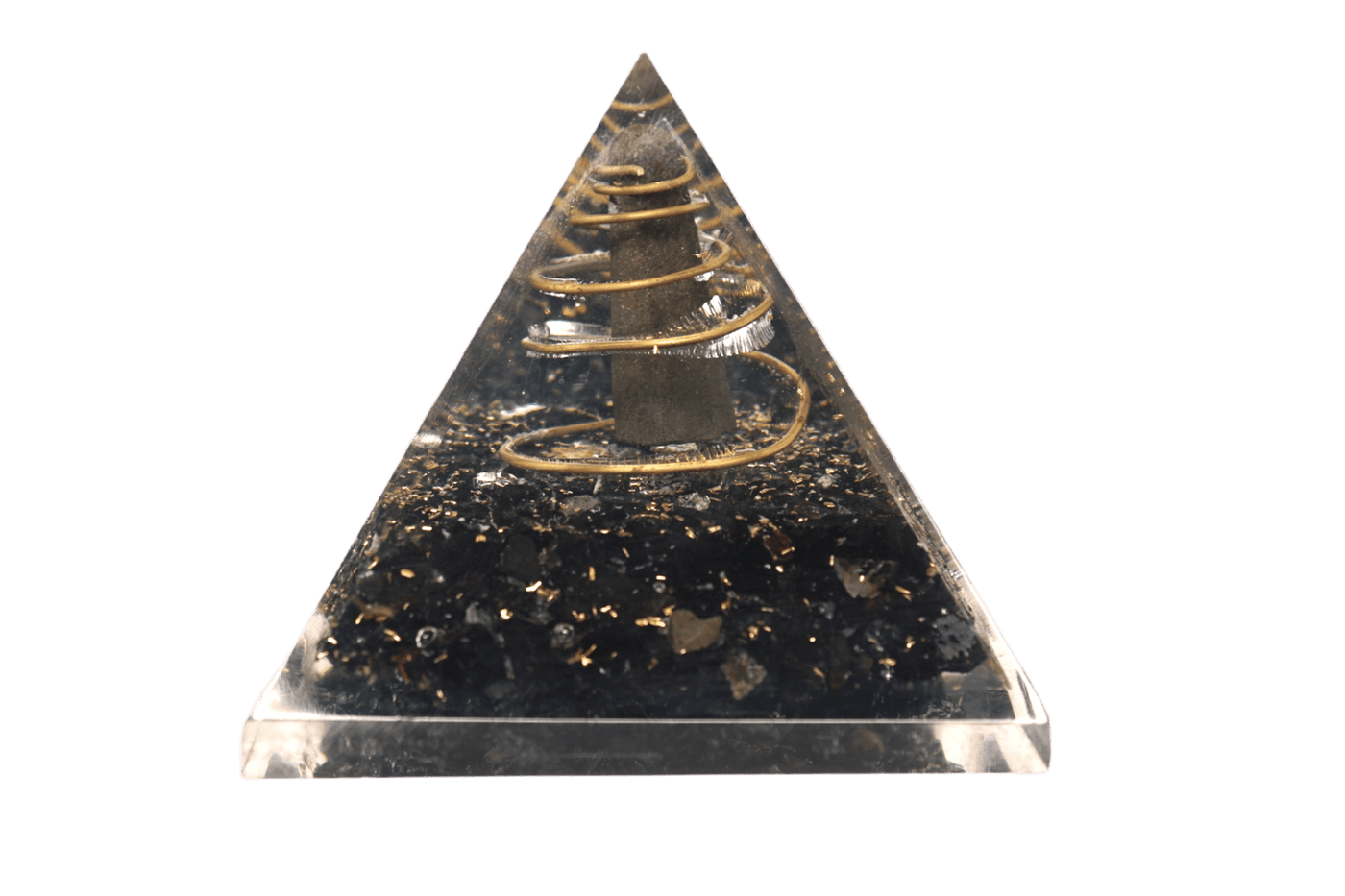 Orgone Black Tourmaline with Pyrite Point Pyramid