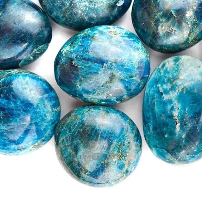 Blue Apatite Touchstone - Palm Stones - Energy Muse