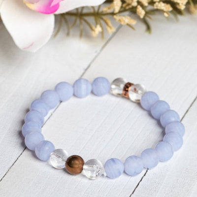 Blue Lace Agate Bracelet for Stress Release - Energy Muse
