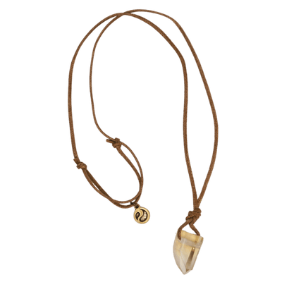 Citrine Pendant Adjustable Necklace