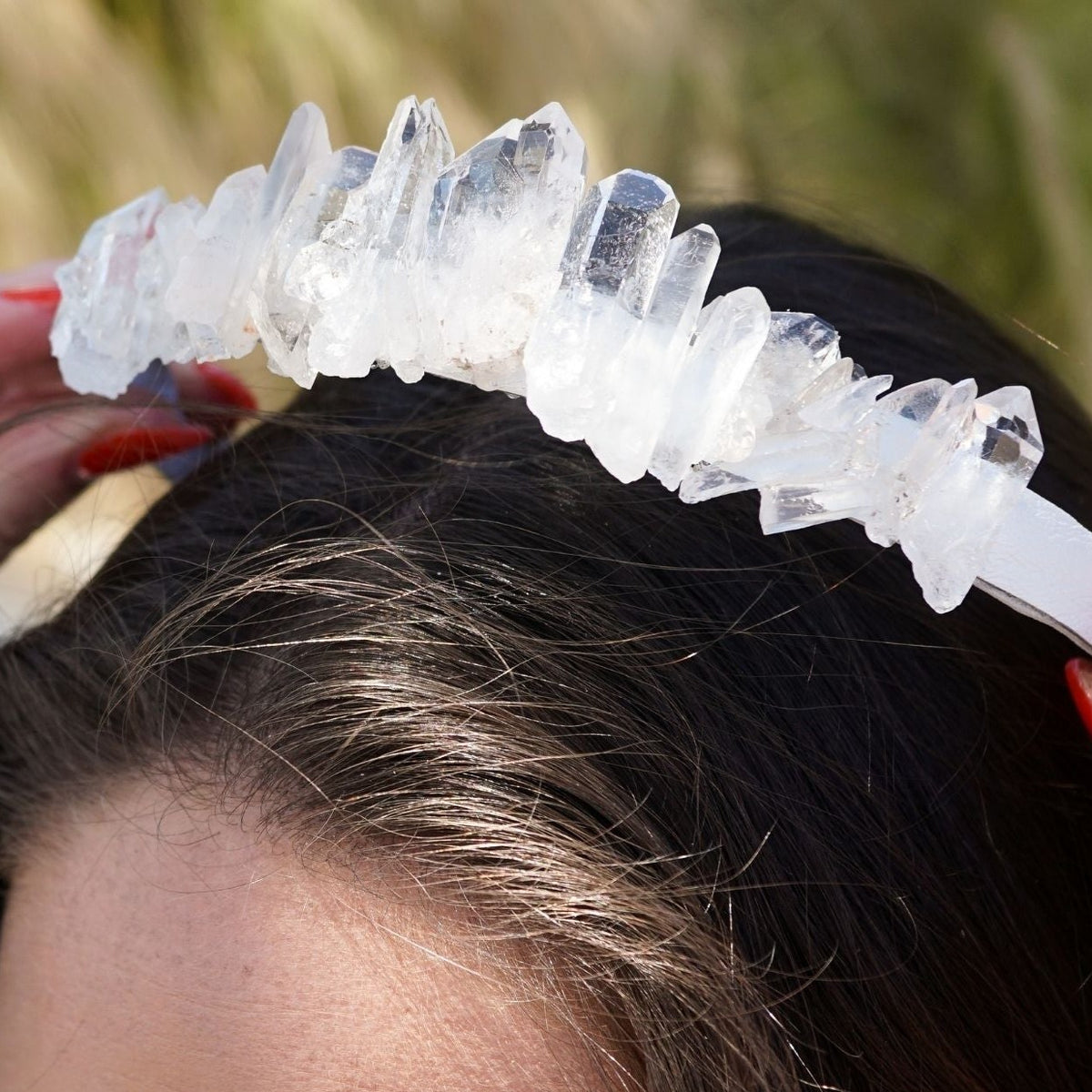 Clear Quartz Crystal Crown + Clip Duo
