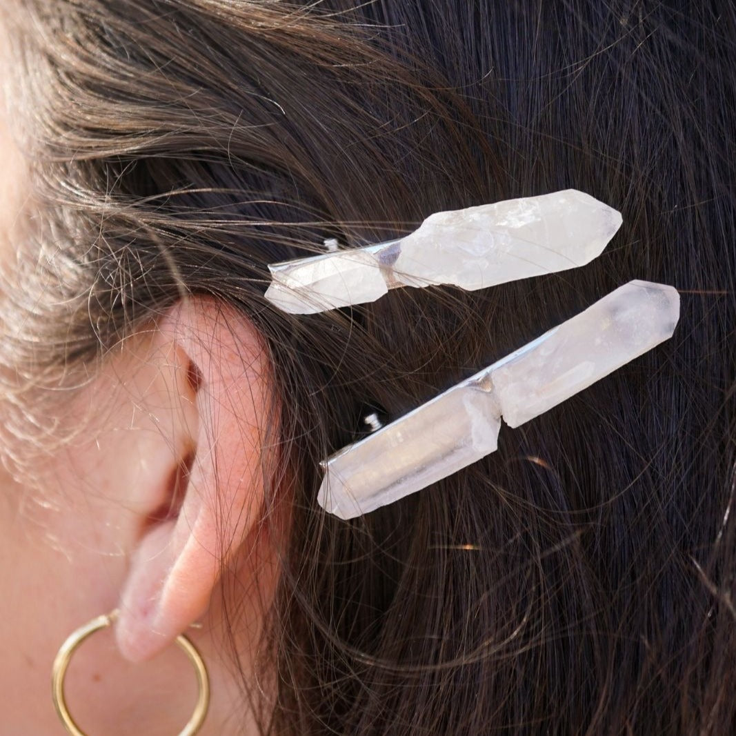 Clear Quartz Crystal Crown + Clip Duo