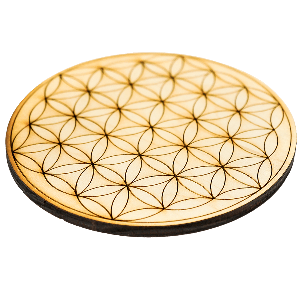 Flower of Life Crystal Grid Plate | Shop Wooden Crystal Grid Plates ...