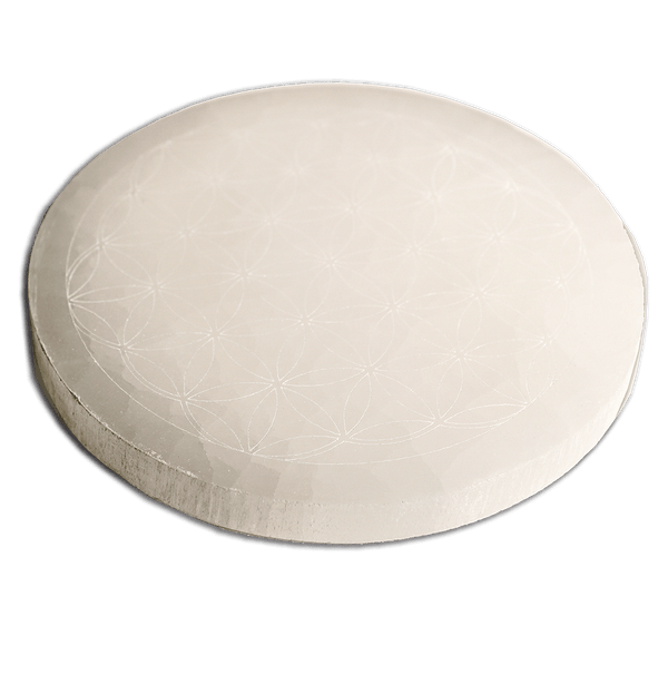Flower of Life Selenite Grid Plate