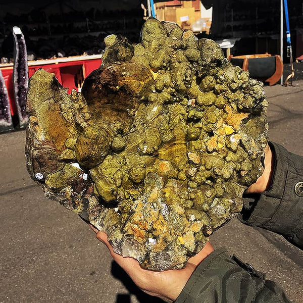 Fluorite & Epidote Included Quartz Cluster • 18lbs