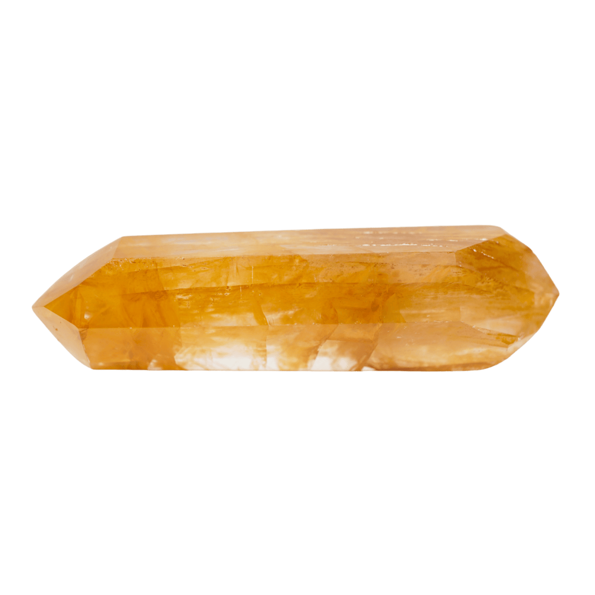 second horizontal view of genuine natural Golden Healer Quartz double terminated point crystal wand by Energy Muse