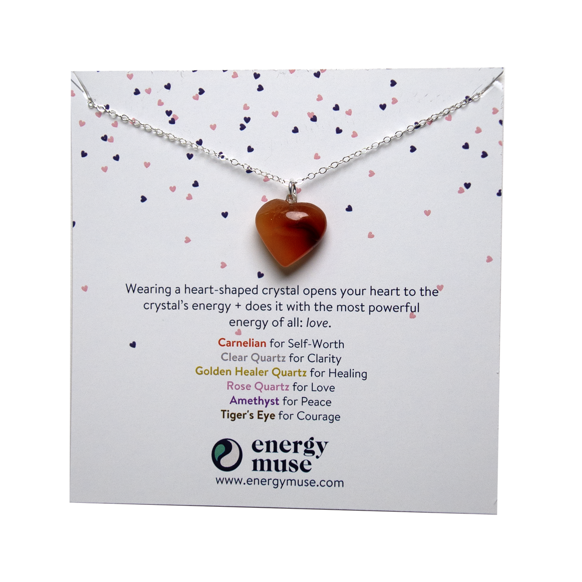 Carnelian Heart Pendant Necklace