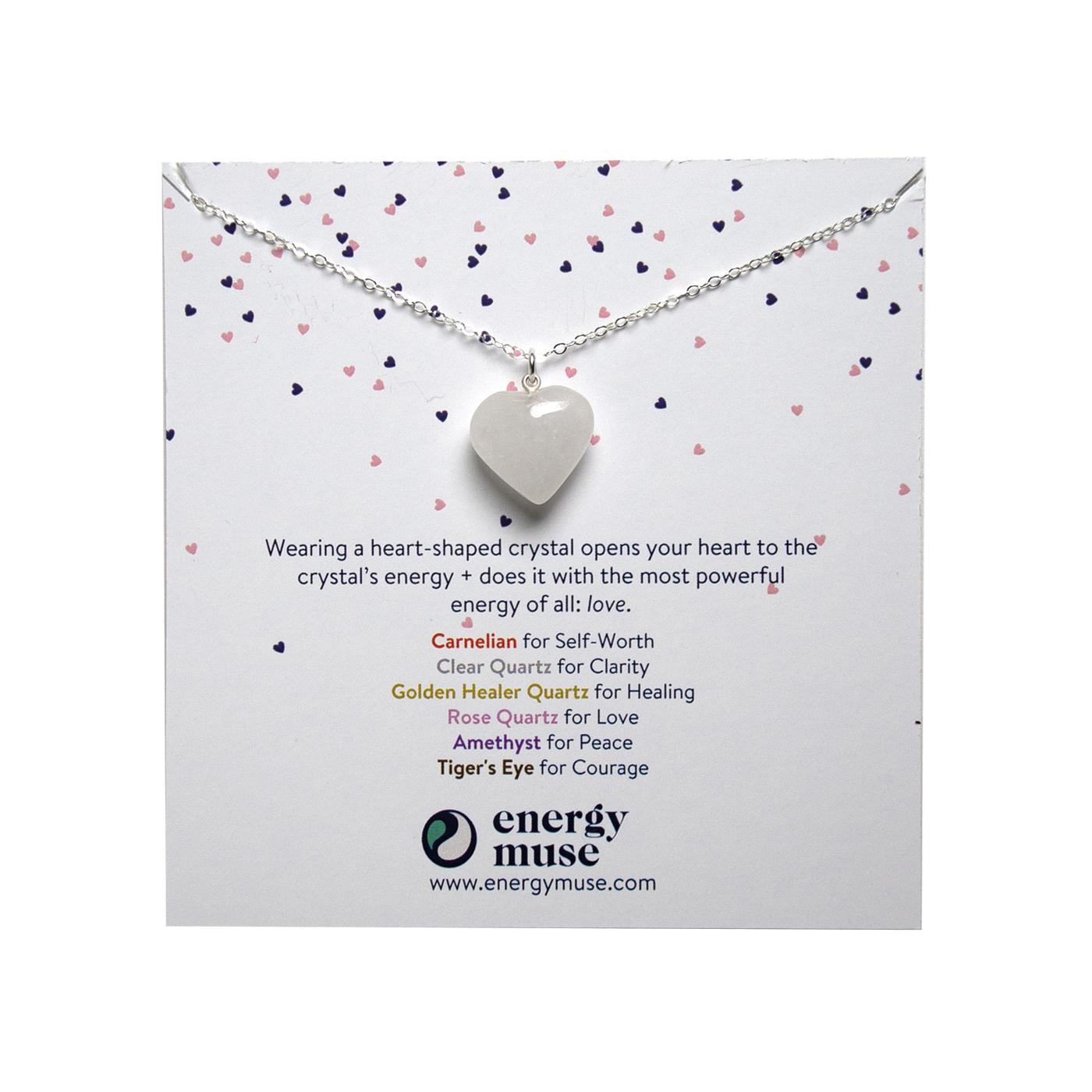 Clear Quartz Heart Pendant Necklace