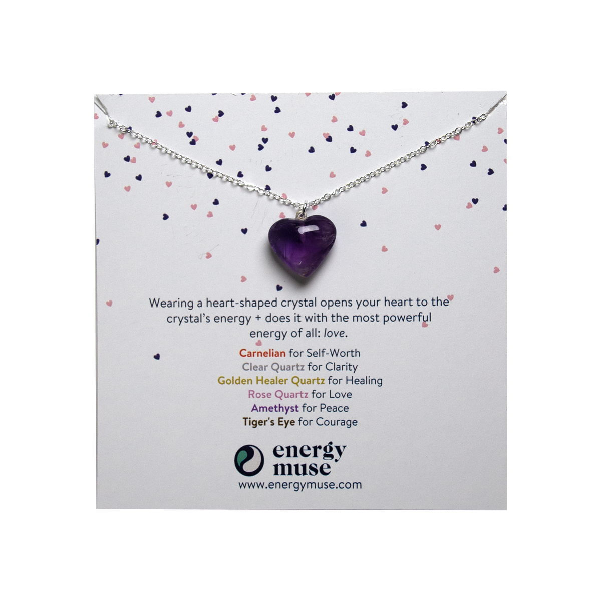 Amethyst Heart Pendant Necklace
