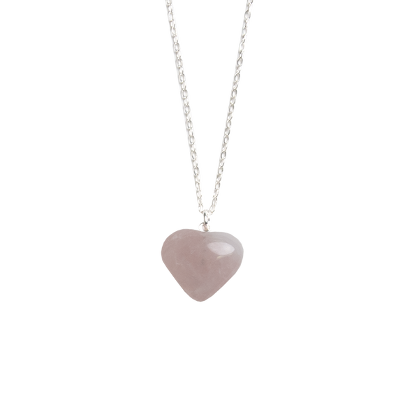 Rose Quartz Heart Pendant Necklace